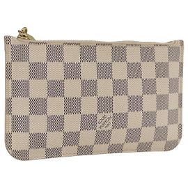 LOUIS VUITTON Damier Azur Neverfull PM Pouch Accessory Pouch LV Auth BA11621