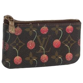 LOUIS VUITTON Monedero Clé Monograma Cereza M95042 LV Auth ARZ554