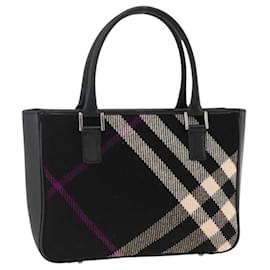 Borsa a mano in lana con motivo Nova Check Burberry Nera Auth YKZ271A