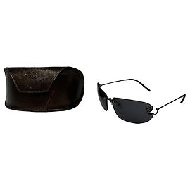 Occhiali da sole vintage Loewe senza montatura Argento Nero