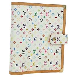 LOUIS VUITTON Copertura Agenda GM Multicolore Pianificatore Giornaliero Bianca R20894 Auth gh2015SAV