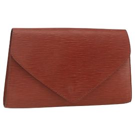LOUIS VUITTON Epi Art Deco Clutch Tasche Braun M52633 LV Auth BAZ420