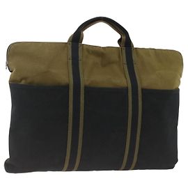 Hermès HERMES Borsa Fourre Tout in Tela Khaki Argento Auth BSZ425