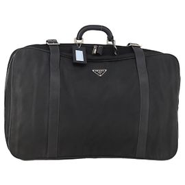 Bolso Boston PRADA de nailon negro plateado auténtico 173960A