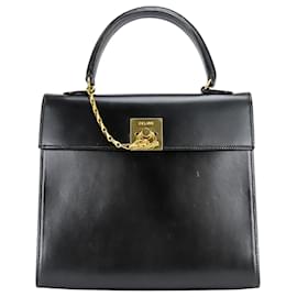 Céline Borsa in pelle nera Gancini di Celine
