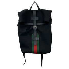 Gucci Sherry Line Canvas Backpack Black Gucci GG Canvas Sherry Line Backpack/Daypack Black P14798  main image 3
