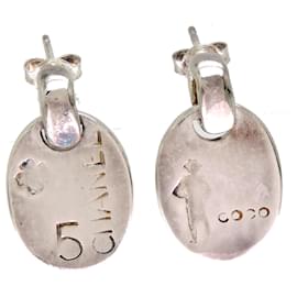 Orecchini Chanel Clover No. 5 per donne, in argento sterlingo 925