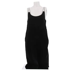 Lange schwarze Seidenrobe - Céline