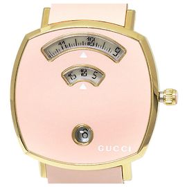 Gucci Grip Uhr mit rosa Zifferblatt 157.4