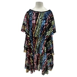 Autre Marque Vestido t-shirt com lantejoulas multicoloridas