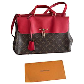 Borsa Louis Vuitton in pelle Monogram e pelle rossa grana