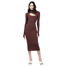 Autre Marque Rippkleid mit Ausschnitten Clarkson Alix NYC in der Farbe Nelke