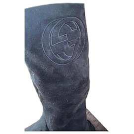Botas altas de ante negro Gucci