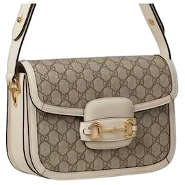 Gucci Horsebit 1955 Pelle Bianca con Tela GG Supreme