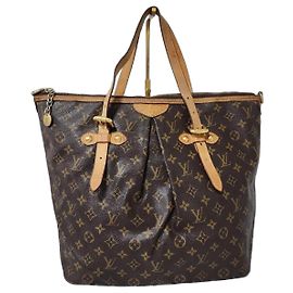 LOUIS VUITTON Schultertasche Monogram Palermo GM Braun/Beige