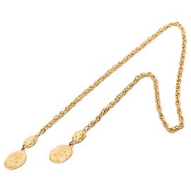 Chanel Gold CC vergoldete Medaillon Wickel-Halskette