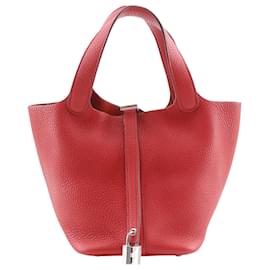 Hermès Picotin Lock 18 in Pelle Clemence Rossa