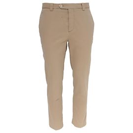Beige Baumwoll-Jeans im Slim-Fit mit niedriger Taille von Brunello Cucinelli