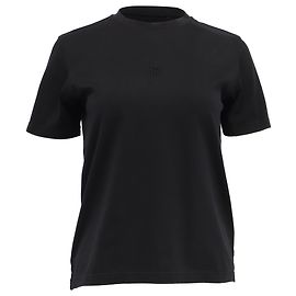 T-shirt nera in cotone con logo ricamato Burberry