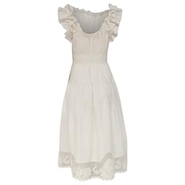 Vestido Midi Leona en Lino Blanco Ulla Johnson