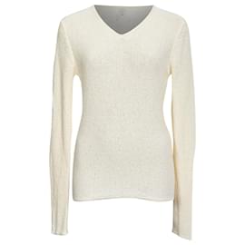Totême Bouclé-Strickpullover in Weißpapier