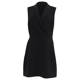  Theory Wrap-Effect Mini Dress in Black Triacetate 