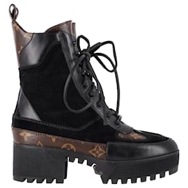 Desert Boots aus Wildleder Monogram Laureate aus schwarzem beschichtetem Canvas von Louis Vuitton