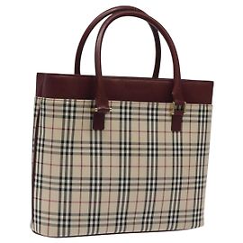 Burberry Nova Check Tote aus Canvas und Leder