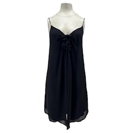 L'Agence Schwarzes Kleid mit Seidenblume