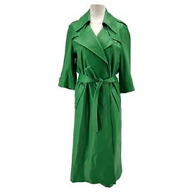 Autre Marque ZEYNEP ARCAY Leder Trenchcoat Grün