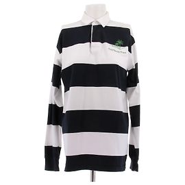 Autre Marque Polo de manga larga a rayas azul y blanco