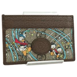 GUCCI GG Supreme Kartenetui GUCCIxDisney PVC Beige 647942 Auth AMZ111M
