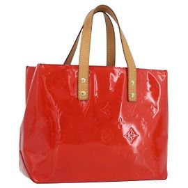 LOUIS VUITTON Monogram Vernis Reade PM Borsa a Mano Rossa M91088 Auth am11167A