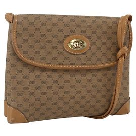 Gucci Borsa a Spalla Micro GG Supreme PVC Beige Oro 14 007 5548 Auth th6655