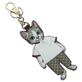 GUCCI GG Supreme Boris Yuko Higuchi Charm PVC Beige Auth LNZ613SM