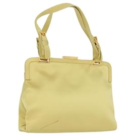 PRADA Tote Bag Satin Gelbgold Auth ARZ560 - Prada