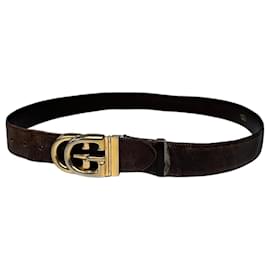 Vintage Gucci GG Ledergürtel braun