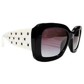 Chanel Quadratische Sonnenbrille Weiß & Schwarz - 5483 - c.1656/S6