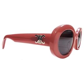 Gafas de sol Céline Triomphe rojo coral ovaladas - CL40194U 66A