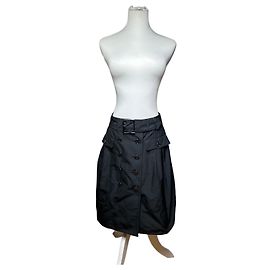 Vintage Burberry Polyester Gürtelrock Schwarz M