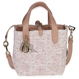 Tote Vertical Sempre Pequeno em Tweed Rose Des Vents Christian Dior