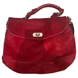 Borsa a tracolla Marni in pelle di vitello rossa