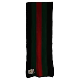 Sciarpa Gucci in lana a righe nero rosso verde