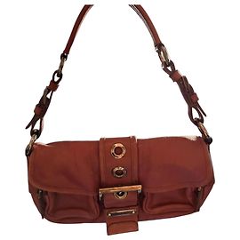 Borsa baguette Prada in pelle prugna