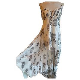 Vestido de seda blanco Philipp Plein