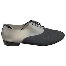 Acne Studios Richelieu Scarpe stringate nere in tela e pelle