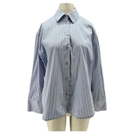 SURPRISE Striped Cotton Shirt Blue - Autre Marque
