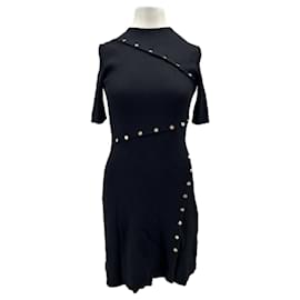 Maje kurzes schwarzes Kleid mit Golddetails