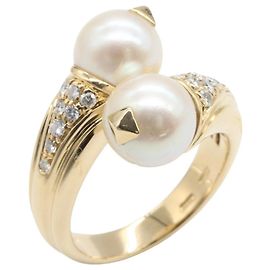 Bulgari Anel Bvlgari Passodoppio com Pérola e Diamante
