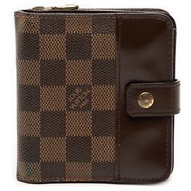 Louis Vuitton Brown Damier Ebene Compact Zip Wallet
